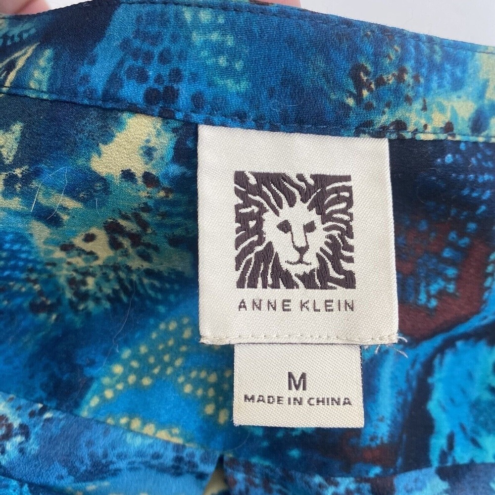 Anne Klein‎ Women's Size M Multicolor 3/4 Sleeve Shirt snake animal print Top - Picture 6 of 16